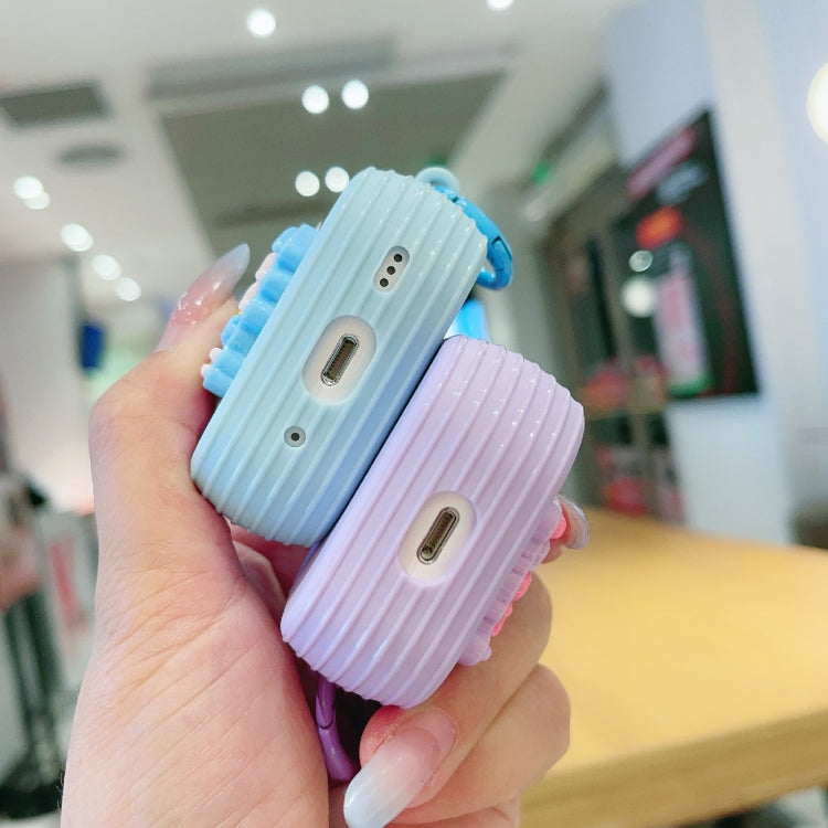 For AirPods Pro Fresh 3D Text Skin Feel Earbuds Box PC Case(Purple) - For AirPods Pro by PMC Jewellery | Online Shopping South Africa | PMC Jewellery | Buy Now Pay Later Mobicred