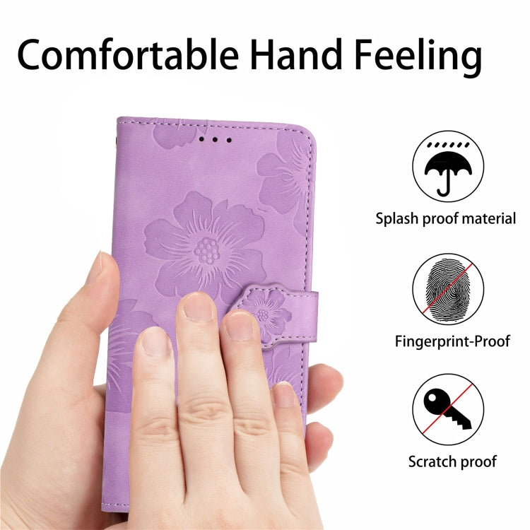 For Samsung Galaxy S25+ 5G Flower Embossing Pattern Leather Phone Case(Purple) - Galaxy S25+ 5G Cases by PMC Jewellery | Online Shopping South Africa | PMC Jewellery | Buy Now Pay Later Mobicred