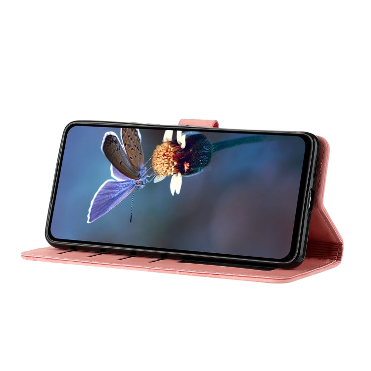 For Samsung Galaxy S25+ 5G Flower Embossing Pattern Leather Phone Case(Pink) - Galaxy S25+ 5G Cases by PMC Jewellery | Online Shopping South Africa | PMC Jewellery | Buy Now Pay Later Mobicred