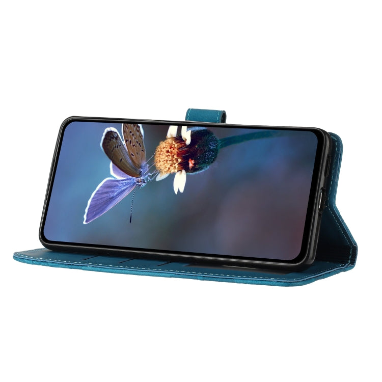 For Samsung Galaxy S25 Ultra 5G Flower Embossing Pattern Leather Phone Case(Blue) - Galaxy S25 Ultra 5G Cases by PMC Jewellery | Online Shopping South Africa | PMC Jewellery | Buy Now Pay Later Mobicred