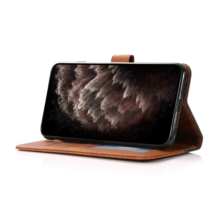 For Samsung Galaxy S25 5G Dual-color Stitching Leather Phone Case(Black Brown) - Galaxy S25 5G Cases by PMC Jewellery | Online Shopping South Africa | PMC Jewellery | Buy Now Pay Later Mobicred