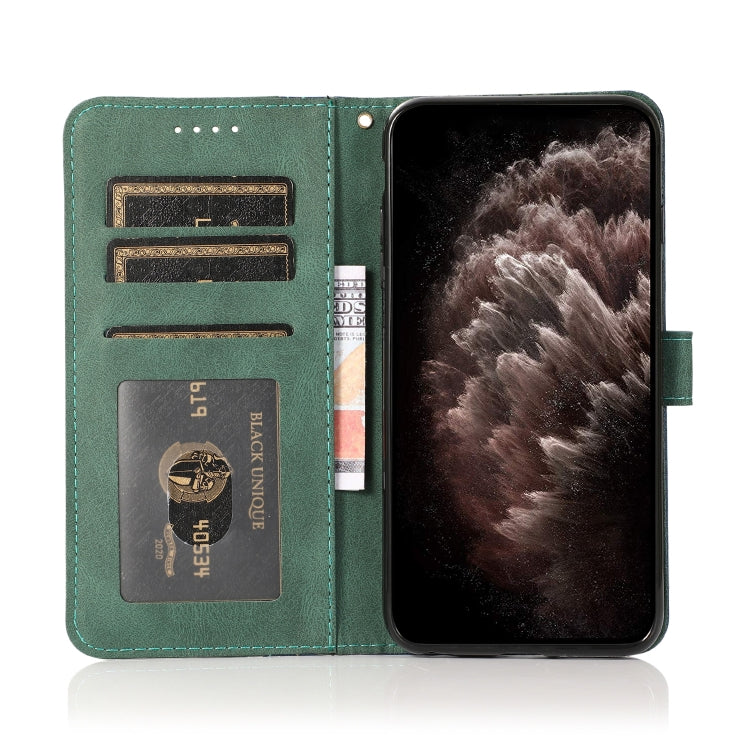 For Samsung Galaxy S25+ 5G Dual-color Stitching Leather Phone Case(Blue Green) - free shipping - PMC Jewellery - Order now!