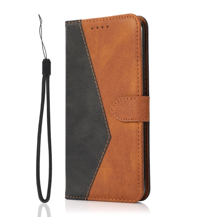 For Samsung Galaxy S25+ 5G Dual-color Stitching Leather Phone Case(Black Brown) - Galaxy S25+ 5G Cases by PMC Jewellery | Online Shopping South Africa | PMC Jewellery | Buy Now Pay Later Mobicred