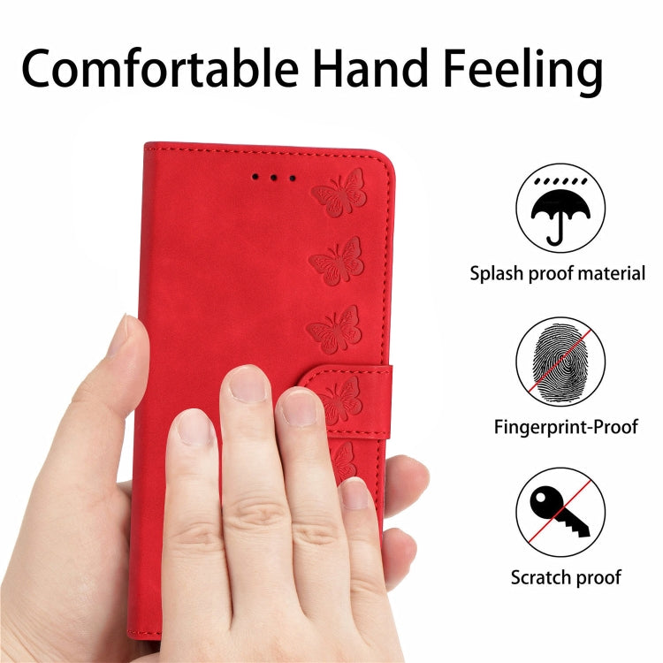 For Samsung Galaxy S25+ 5G Seven Butterflies Embossed Leather Phone Case(Red) - Galaxy S25+ 5G Cases by PMC Jewellery | Online Shopping South Africa | PMC Jewellery | Buy Now Pay Later Mobicred