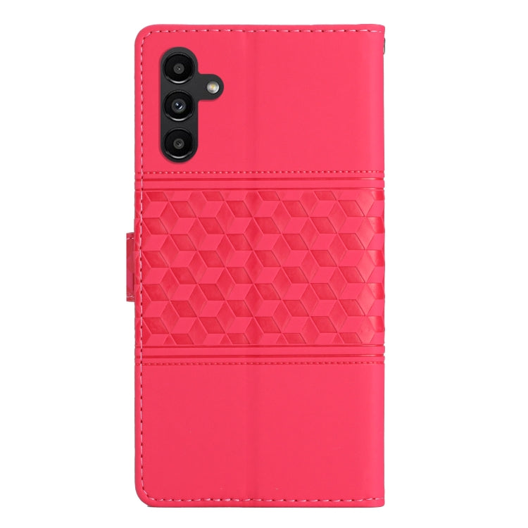 For Samsung Galaxy S25 5G Diamond Embossed Skin Feel Leather Phone Case(Red) - free shipping - PMC Jewellery - Order now!