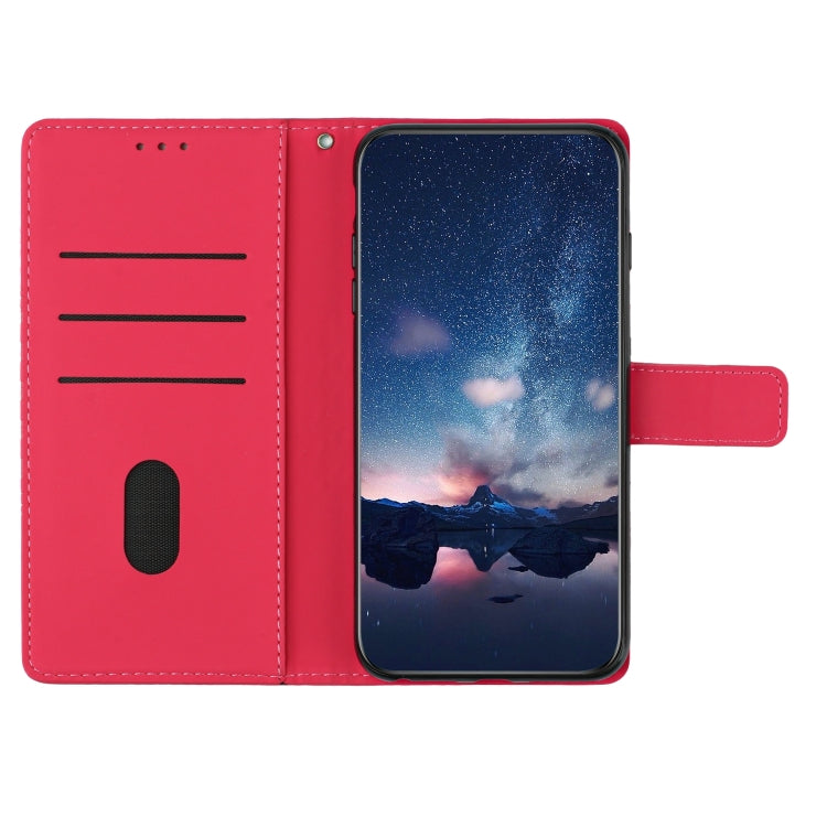 For Samsung Galaxy S25 5G Diamond Embossed Skin Feel Leather Phone Case(Red) - free shipping - PMC Jewellery - Order now!