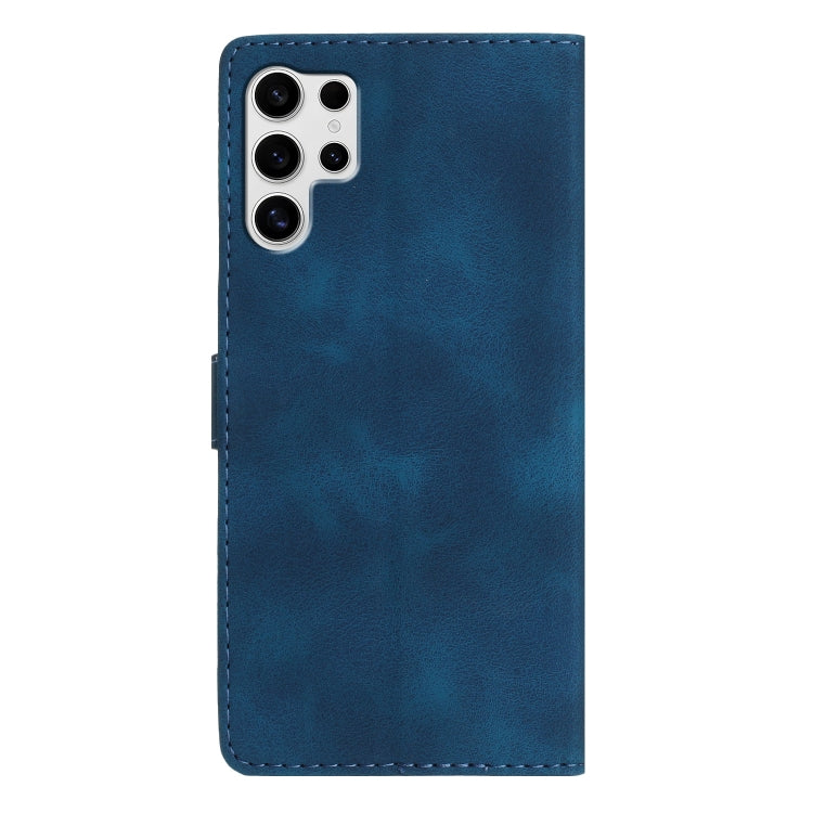 For Samsung Galaxy S25 Ultra 5G Flower Butterfly Embossing Pattern Leather Phone Case(Blue) - Galaxy S25 Ultra 5G Cases by PMC Jewellery | Online Shopping South Africa | PMC Jewellery | Buy Now Pay Later Mobicred