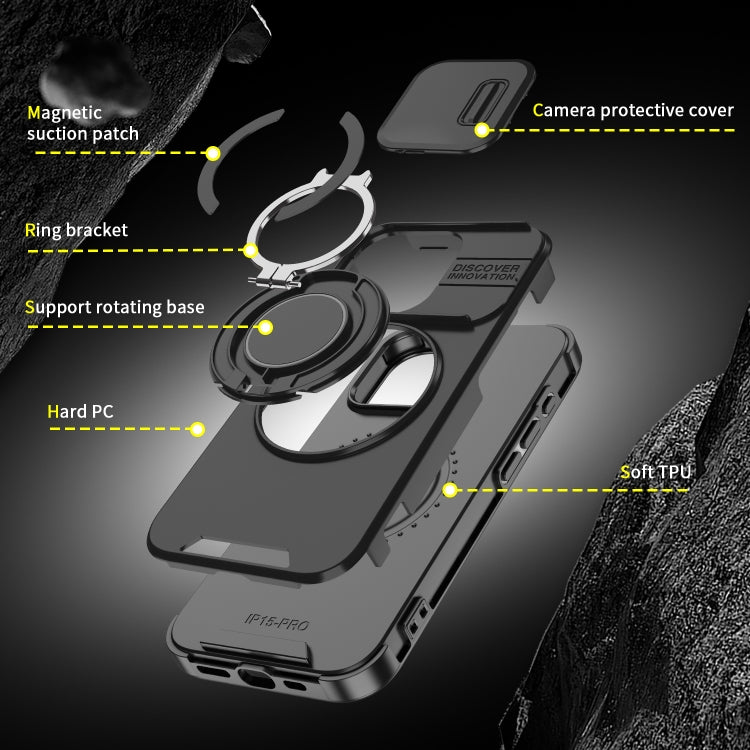 For iPhone 16 Pro Max Sliding Camshield Ring Holder Phone Case(Orange) - free shipping - PMC TechLife - Order now!