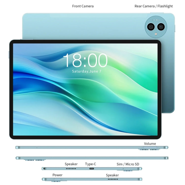 Teclast P50 Tablet PC 11 inch, 6GB+128GB,  Android 14 Unisoc T606 Octa Core, 4G LTE Dual SIM(Ice Blue) - TECLAST by TECLAST | Online Shopping South Africa | PMC Jewellery | Buy Now Pay Later Mobicred