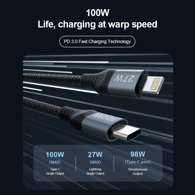 NILLKIN PD3.0 100W/27W USB-C / Type-C to USB-C / Type-C + 8 Pin Dual Power Fast Charging Data Cable, Length: 1.5m - 2 in 1 Cable by NILLKIN | Online Shopping South Africa | PMC Jewellery | Buy Now Pay Later Mobicred