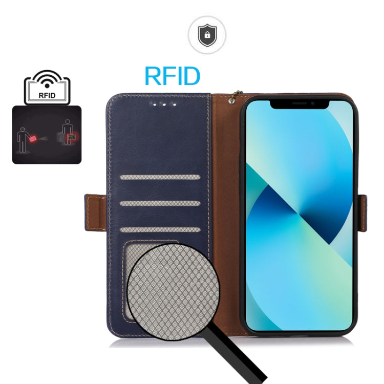 For Sony Xperia 5 VI Magnetic Crazy Horse Texture Genuine Leather RFID Phone Case(Blue) - Sony Cases by PMC TechLife | Online Shopping South Africa | PMC TechLife | Buy Now Pay Later Mobicred