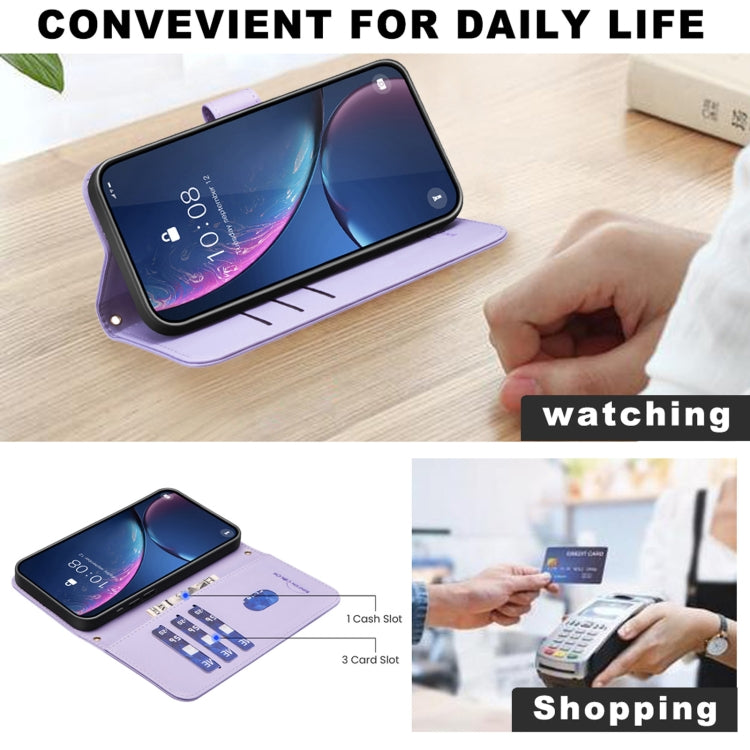 For iPhone 16 Pro Square Texture Leather Phone Case(Purple) - iPhone 16 Pro Cases by PMC TechLife | Online Shopping South Africa | PMC TechLife | Buy Now Pay Later Mobicred