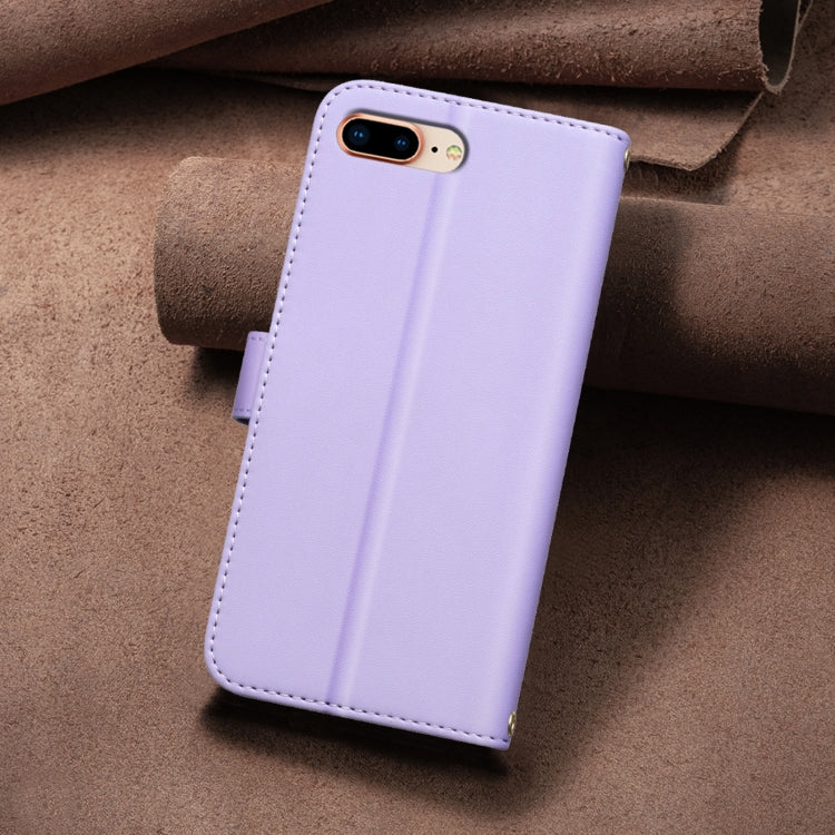 For iPhone 16e Square Texture Leather Phone Case(Purple) - iPhone 16e Cases by PMC TechLife | Online Shopping South Africa | PMC TechLife | Buy Now Pay Later Mobicred