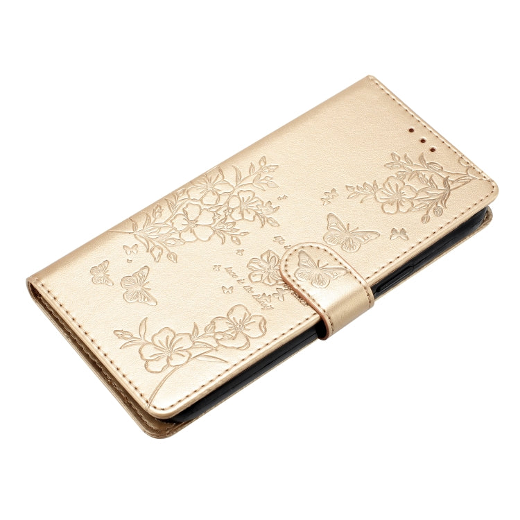 For Blackview A53 / A53 Pro Butterfly Love Flower Embossed Leather Phone Case(Gold) - More Brand by PMC TechLife | Online Shopping South Africa | PMC TechLife | Buy Now Pay Later Mobicred