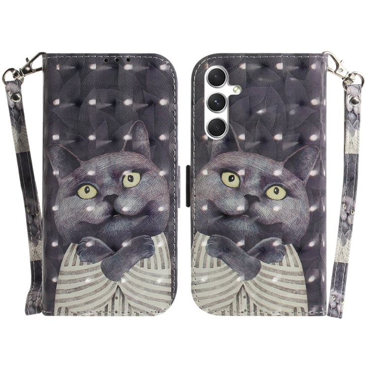 For Samsung Galaxy S25 5G 3D Colored Horizontal Flip Leather Phone Case(Hug Cat) - Galaxy S25 5G Cases by PMC Jewellery | Online Shopping South Africa | PMC Jewellery | Buy Now Pay Later Mobicred