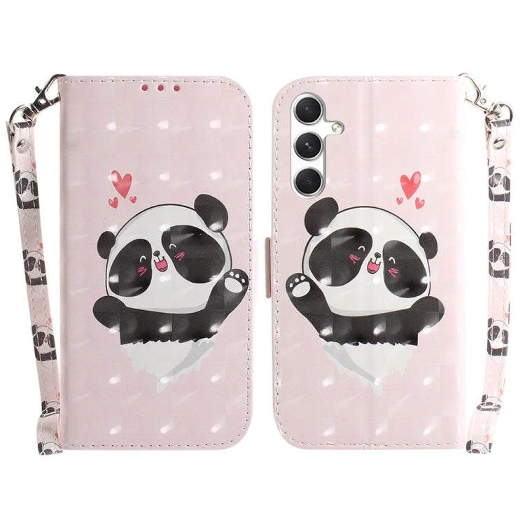 For Samsung Galaxy S25+ 5G 3D Colored Horizontal Flip Leather Phone Case(Heart Panda) - Galaxy S25+ 5G Cases by PMC Jewellery | Online Shopping South Africa | PMC Jewellery | Buy Now Pay Later Mobicred