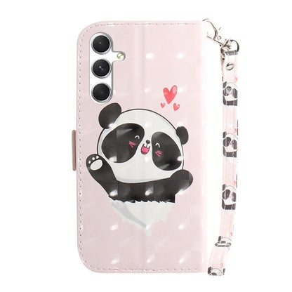 For Samsung Galaxy S25+ 5G 3D Colored Horizontal Flip Leather Phone Case(Heart Panda) - Galaxy S25+ 5G Cases by PMC Jewellery | Online Shopping South Africa | PMC Jewellery | Buy Now Pay Later Mobicred