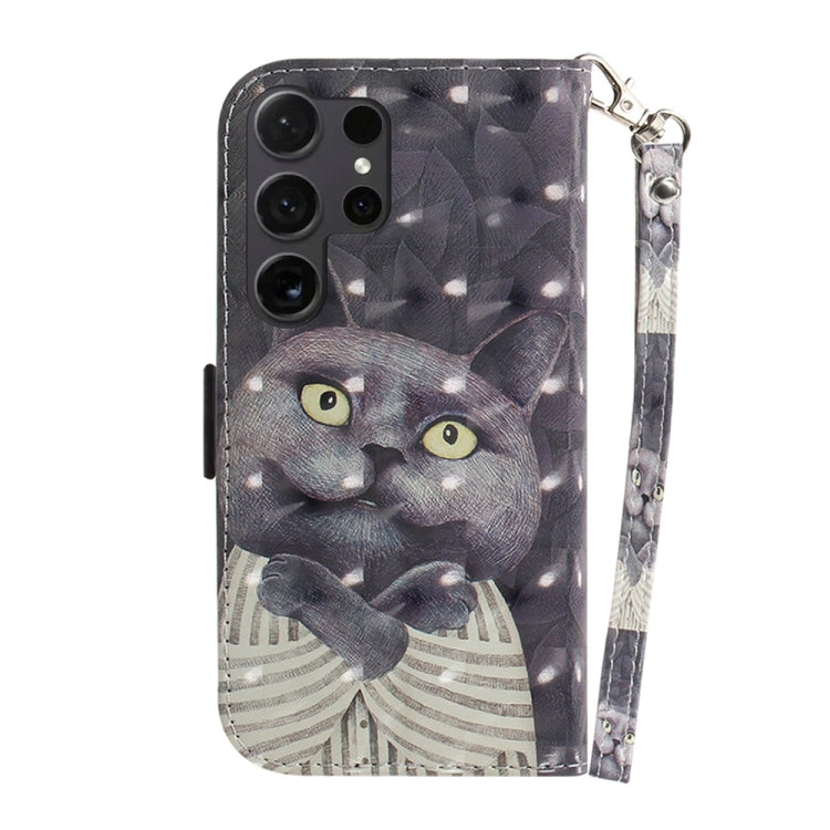 For Samsung Galaxy S25 Ultra 5G 3D Colored Horizontal Flip Leather Phone Case(Hug Cat) - Galaxy S25 Ultra 5G Cases by PMC Jewellery | Online Shopping South Africa | PMC Jewellery | Buy Now Pay Later Mobicred