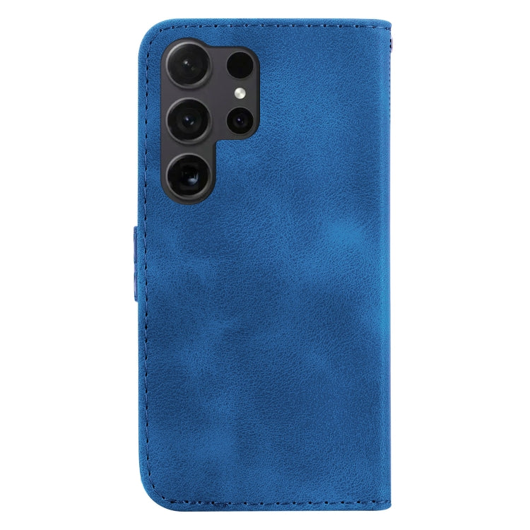 For Samsung Galaxy S25 Ultra 5G Seven-shaped Embossed Leather Phone Case(Blue) - Galaxy S25 Ultra 5G Cases by PMC Jewellery | Online Shopping South Africa | PMC Jewellery | Buy Now Pay Later Mobicred