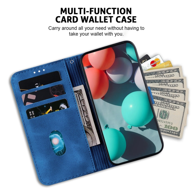 For Samsung Galaxy S25 Ultra 5G Seven-shaped Embossed Leather Phone Case(Blue) - Galaxy S25 Ultra 5G Cases by PMC Jewellery | Online Shopping South Africa | PMC Jewellery | Buy Now Pay Later Mobicred