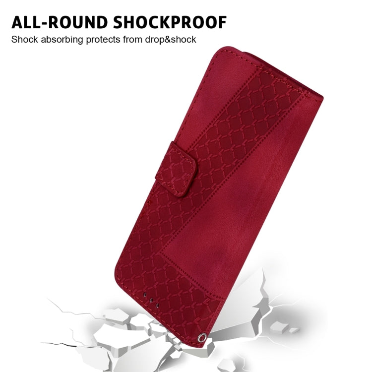 For Samsung Galaxy S25 Ultra 5G Seven-shaped Embossed Leather Phone Case(Red) - Galaxy S25 Ultra 5G Cases by PMC Jewellery | Online Shopping South Africa | PMC Jewellery | Buy Now Pay Later Mobicred