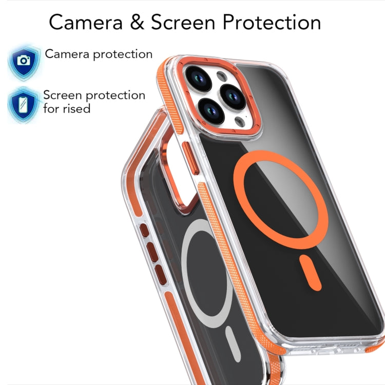For iPhone 16 Plus Magsafe Dual-Color Transparent Black Full Coverage Phone Case(Gray) - iPhone 16 Plus Cases by PMC TechLife | Online Shopping South Africa | PMC TechLife | Buy Now Pay Later Mobicred
