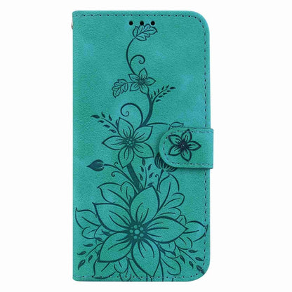 For Samsung Galaxy S25 5G Lily Embossed Leather Phone Case(Green) - Galaxy S25 5G Cases by PMC Jewellery | Online Shopping South Africa | PMC Jewellery | Buy Now Pay Later Mobicred