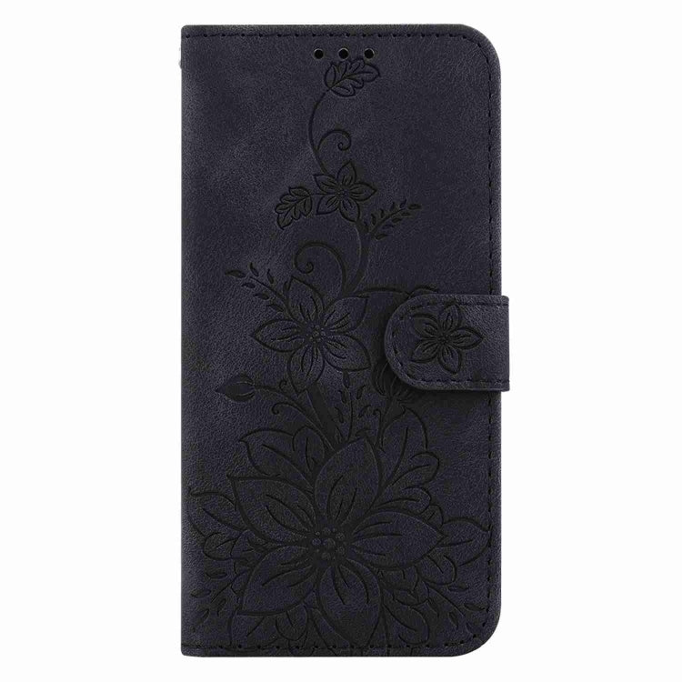 For Samsung Galaxy S25 Ultra 5G Lily Embossed Leather Phone Case(Black) - Galaxy S25 Ultra 5G Cases by PMC Jewellery | Online Shopping South Africa | PMC Jewellery | Buy Now Pay Later Mobicred