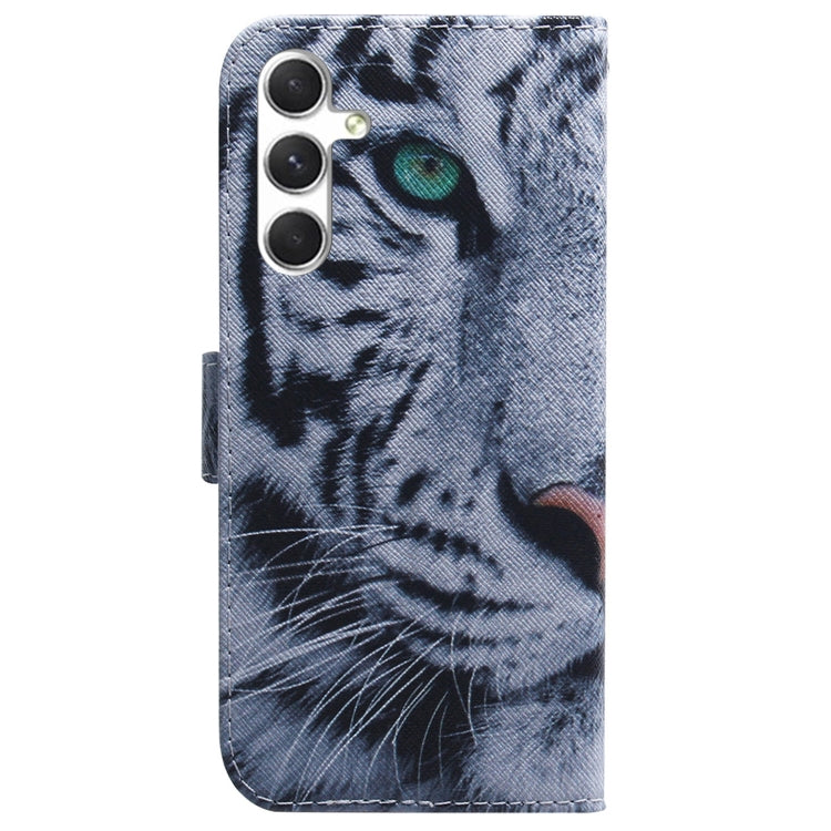 For Samsung Galaxy S25 5G Coloured Drawing Flip Leather Phone Case(Tiger) - Galaxy S25 5G Cases by PMC Jewellery | Online Shopping South Africa | PMC Jewellery | Buy Now Pay Later Mobicred