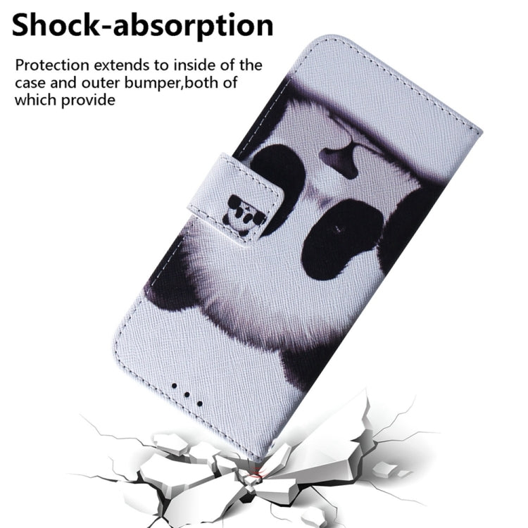 For Samsung Galaxy S25 5G Coloured Drawing Flip Leather Phone Case(Panda) - Galaxy S25 5G Cases by PMC Jewellery | Online Shopping South Africa | PMC Jewellery | Buy Now Pay Later Mobicred