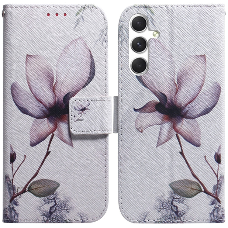 For Samsung Galaxy S25 5G Coloured Drawing Flip Leather Phone Case(Magnolia) - Galaxy S25 5G Cases by PMC Jewellery | Online Shopping South Africa | PMC Jewellery | Buy Now Pay Later Mobicred