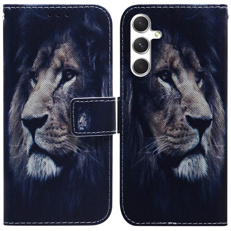 For Samsung Galaxy S25+ 5G Coloured Drawing Flip Leather Phone Case(Lion) - Galaxy S25+ 5G Cases by PMC Jewellery | Online Shopping South Africa | PMC Jewellery | Buy Now Pay Later Mobicred