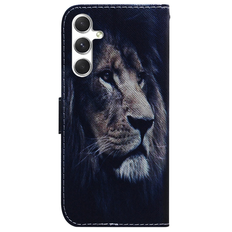 For Samsung Galaxy S25+ 5G Coloured Drawing Flip Leather Phone Case(Lion) - Galaxy S25+ 5G Cases by PMC Jewellery | Online Shopping South Africa | PMC Jewellery | Buy Now Pay Later Mobicred