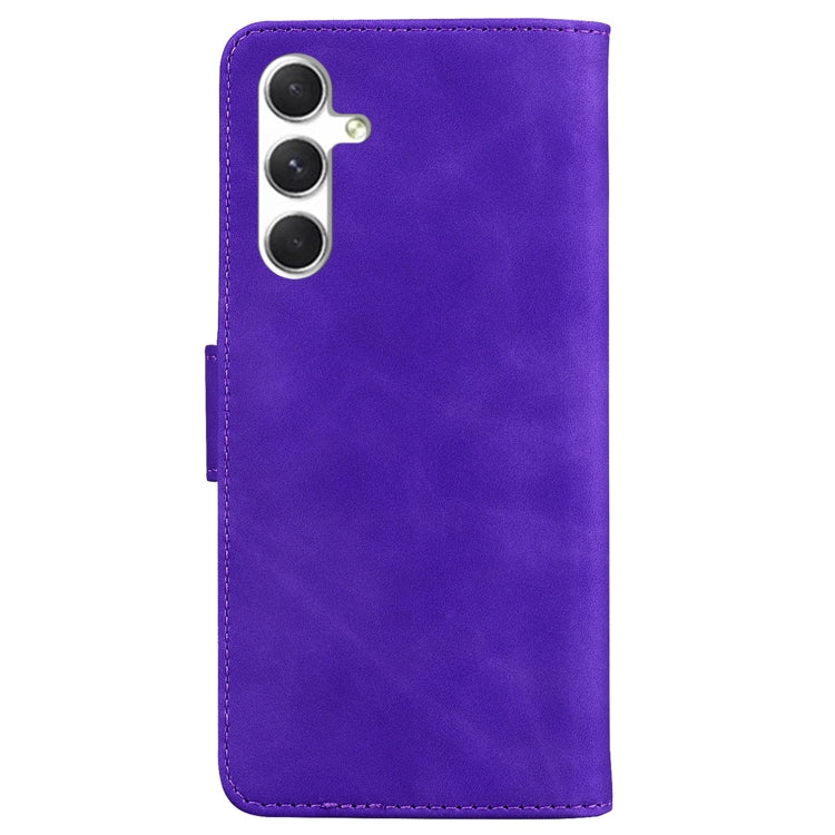 For Samsung Galaxy S25 5G Skin Feel Pure Color Flip Leather Phone Case(Purple) - Galaxy S25 5G Cases by PMC Jewellery | Online Shopping South Africa | PMC Jewellery | Buy Now Pay Later Mobicred