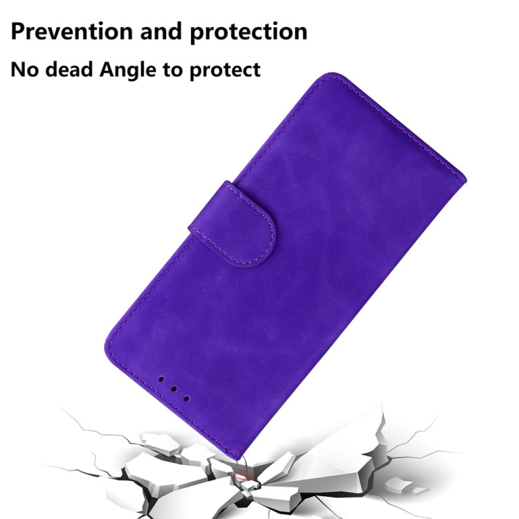 For Samsung Galaxy S25 5G Skin Feel Pure Color Flip Leather Phone Case(Purple) - Galaxy S25 5G Cases by PMC Jewellery | Online Shopping South Africa | PMC Jewellery | Buy Now Pay Later Mobicred