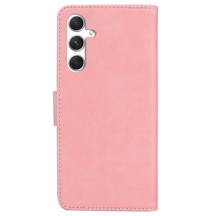 For Samsung Galaxy S25+ 5G Skin Feel Pure Color Flip Leather Phone Case(Pink) - Galaxy S25+ 5G Cases by PMC Jewellery | Online Shopping South Africa | PMC Jewellery | Buy Now Pay Later Mobicred