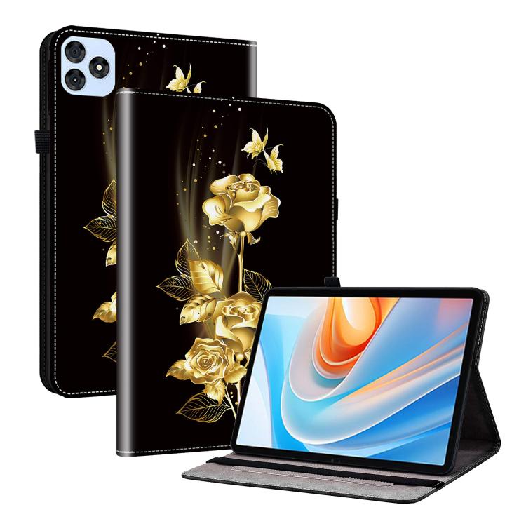 For itel VistaTab 30 Crystal Texture Painted Leather Smart Tablet Case(Gold Butterfly Rose) - Others by PMC TechLife | Online Shopping South Africa | PMC TechLife | Buy Now Pay Later Mobicred