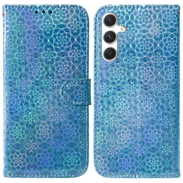 For Samsung Galaxy S25 5G Colorful Magnetic Buckle Leather Phone Case(Blue) - Galaxy S25 5G Cases by PMC Jewellery | Online Shopping South Africa | PMC Jewellery | Buy Now Pay Later Mobicred