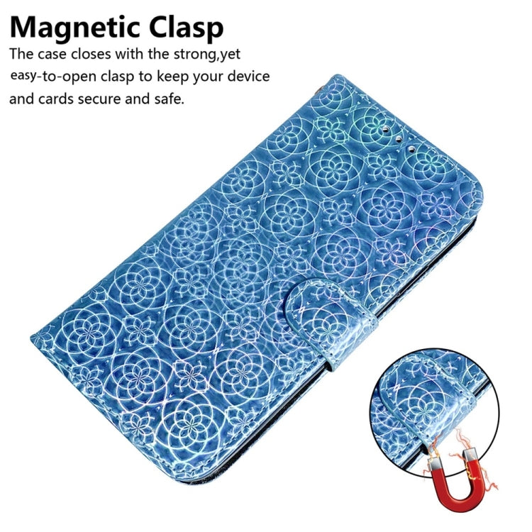 For Samsung Galaxy S25 5G Colorful Magnetic Buckle Leather Phone Case(Blue) - Galaxy S25 5G Cases by PMC Jewellery | Online Shopping South Africa | PMC Jewellery | Buy Now Pay Later Mobicred