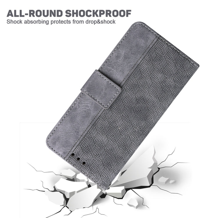 For Samsung Galaxy S25 5G Geometric Embossed Leather Phone Case(Grey) - Galaxy S25 5G Cases by PMC Jewellery | Online Shopping South Africa | PMC Jewellery | Buy Now Pay Later Mobicred