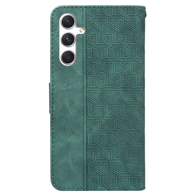 For Samsung Galaxy S25+ 5G Geometric Embossed Leather Phone Case(Green) - Galaxy S25+ 5G Cases by PMC Jewellery | Online Shopping South Africa | PMC Jewellery | Buy Now Pay Later Mobicred