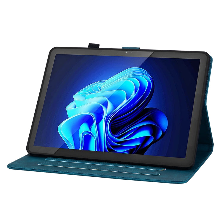 For itel Pad One 10.1 Lily Embossed Leather Tablet Case(Dark Blue) - Others by PMC TechLife | Online Shopping South Africa | PMC TechLife | Buy Now Pay Later Mobicred