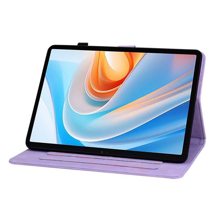 For itel VistaTab 30 Lily Embossed Leather Tablet Case(Purple) - Others by PMC TechLife | Online Shopping South Africa | PMC TechLife | Buy Now Pay Later Mobicred