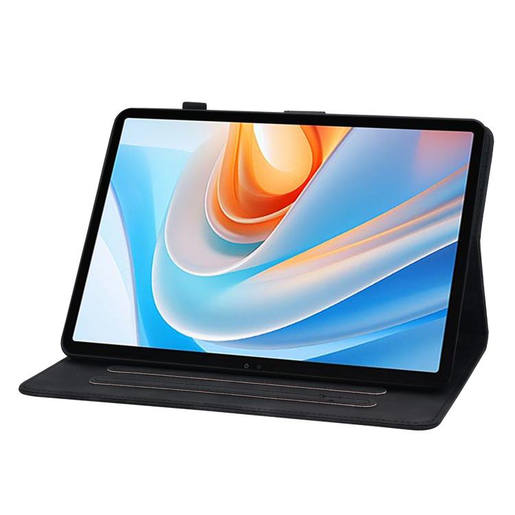 For itel VistaTab 30 Lily Embossed Leather Tablet Case(Black) - Others by PMC TechLife | Online Shopping South Africa | PMC TechLife | Buy Now Pay Later Mobicred