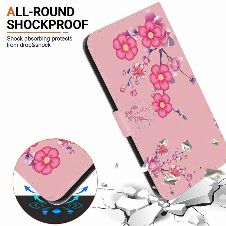 For Samsung Galaxy S25 5G Crystal Texture Colored Drawing Leather Phone Case(Cherry Blossoms) - Galaxy S25 5G Cases by PMC Jewellery | Online Shopping South Africa | PMC Jewellery | Buy Now Pay Later Mobicred