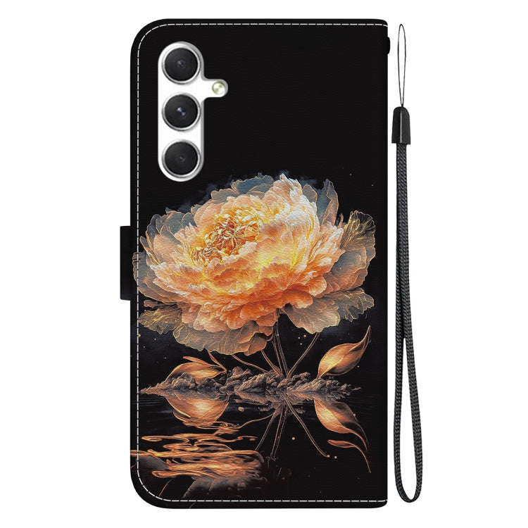 For Samsung Galaxy S25+ 5G Crystal Texture Colored Drawing Leather Phone Case(Gold Peony) - Galaxy S25+ 5G Cases by PMC Jewellery | Online Shopping South Africa | PMC Jewellery | Buy Now Pay Later Mobicred