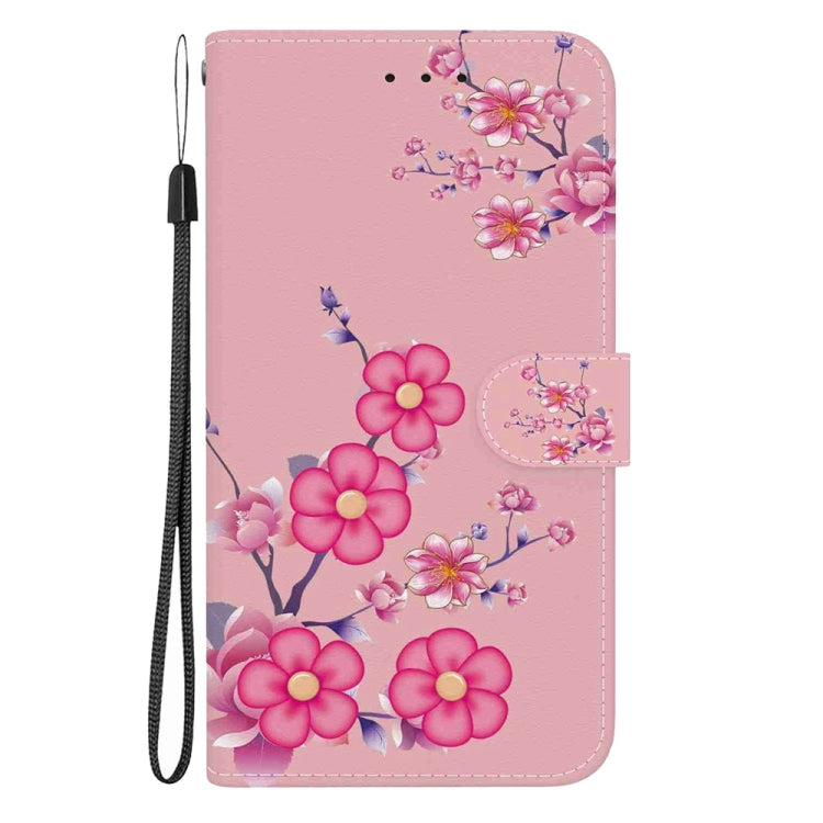 For Samsung Galaxy S25 Ultra 5G Crystal Texture Colored Drawing Leather Phone Case(Cherry Blossoms) - Galaxy S25 Ultra 5G Cases by PMC Jewellery | Online Shopping South Africa | PMC Jewellery | Buy Now Pay Later Mobicred