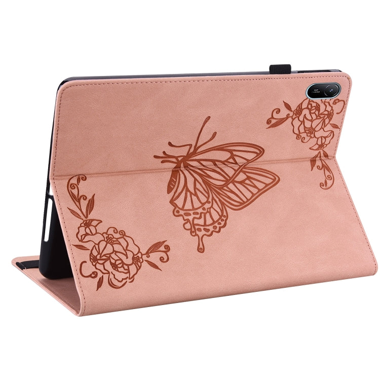 For Huawei MatePad SE 11 2024 Butterfly Flower Embossed Leather Tablet Case(Rose Gold) - Huawei by PMC Jewellery | Online Shopping South Africa | PMC Jewellery | Buy Now Pay Later Mobicred