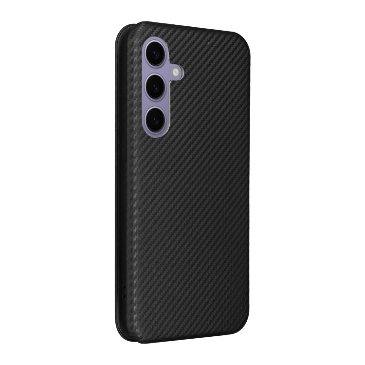 For Samsung Galaxy S25+ 5G Carbon Fiber Texture Flip Leather Phone Case(Black) - Galaxy S25+ 5G Cases by PMC Jewellery | Online Shopping South Africa | PMC Jewellery | Buy Now Pay Later Mobicred