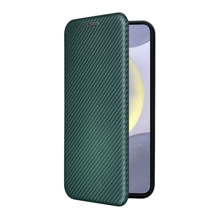 For Samsung Galaxy S25+ 5G Carbon Fiber Texture Flip Leather Phone Case(Green) - Galaxy S25+ 5G Cases by PMC Jewellery | Online Shopping South Africa | PMC Jewellery | Buy Now Pay Later Mobicred